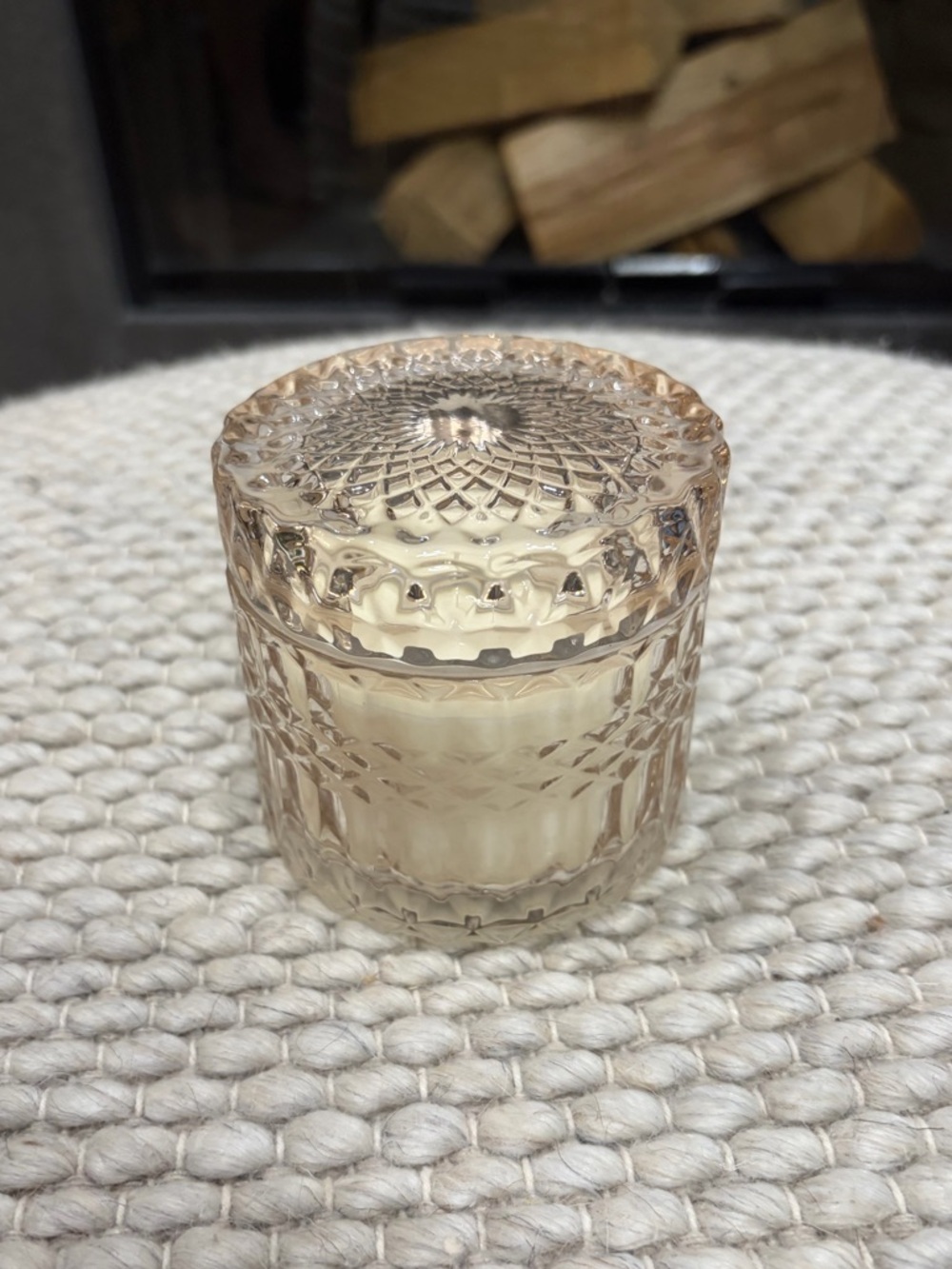 Jasmine Santal Soy Wax Hand Poured Small Batch Pink Glass Lidded Candle 6 oz